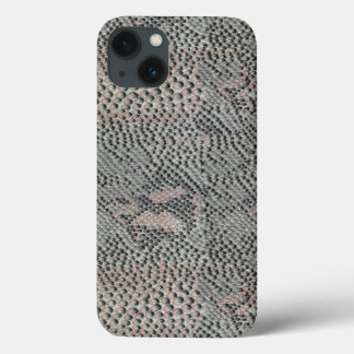 Funda Para iPhone 13 Piel de serpiente gris y rosa suave