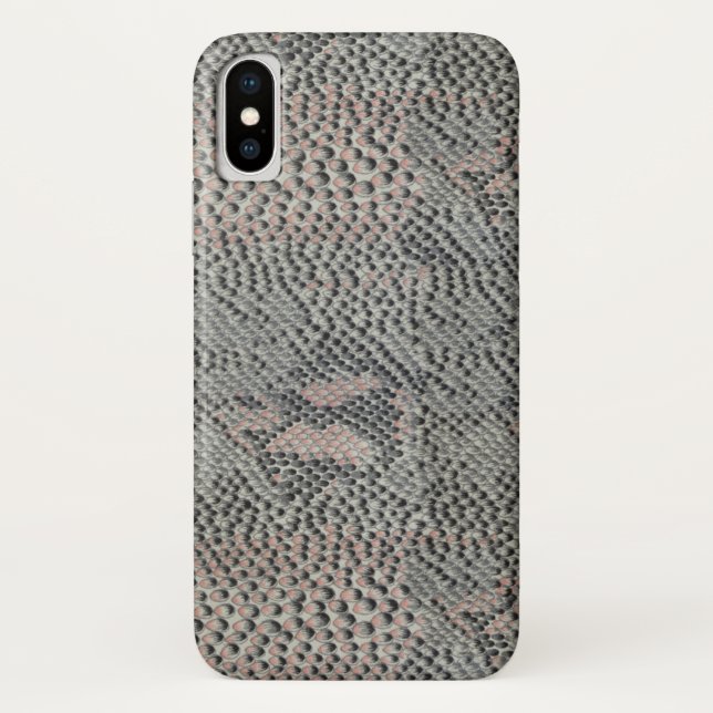 Funda De Case-Mate Para iPhone Piel de serpiente gris y rosa suave (Reverso)