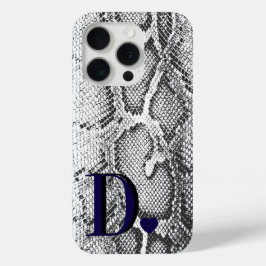 Funda Para iPhone 15 Pro Piel de serpiente pitón blanca - Rica monograma el