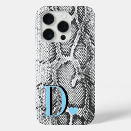 Funda Para iPhone 15 Pro Piel de serpiente pitón blanca - Rico Monograma el