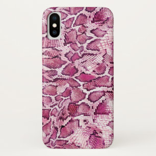 Funda Para iPhone X Piel de serpiente rosa