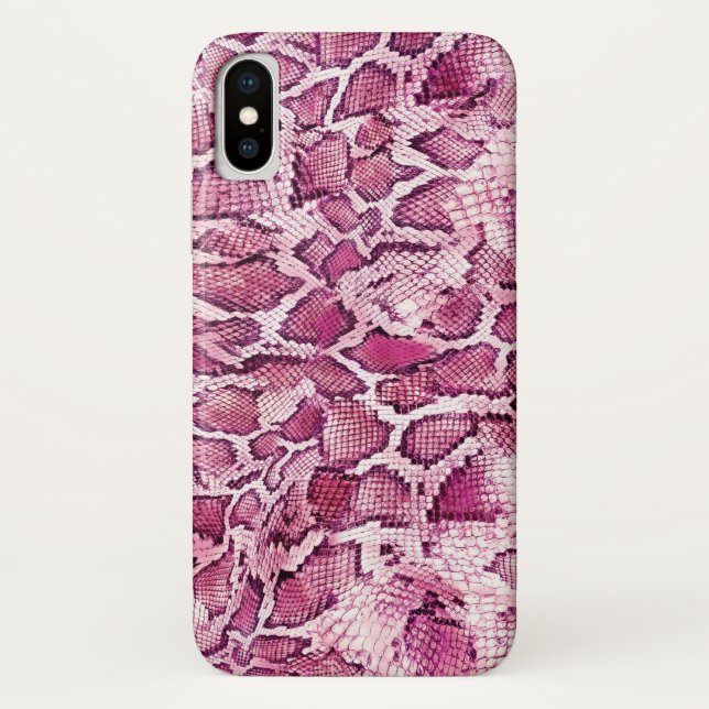 Funda De Case-Mate Para iPhone Piel de serpiente rosa (Reverso)