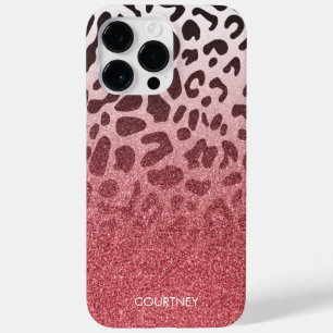 Funda Para iPhone 14 Pro Max De Case-Mate Piel leopardo rosada Purpurina