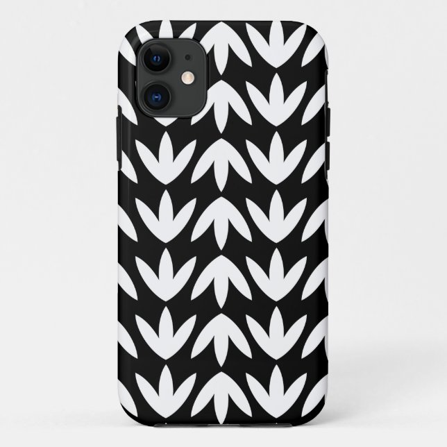Funda De Case-Mate Para iPhone Pies de pájaro - Blanco sobre negro (Reverso)