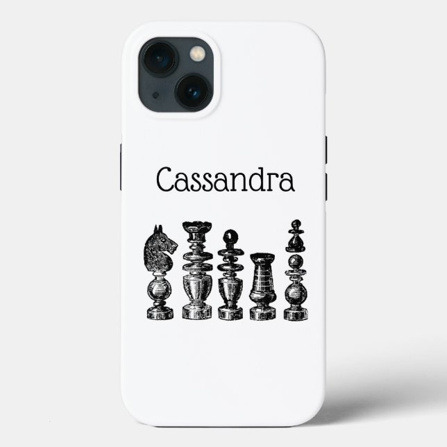 Funda De Case-Mate Para iPhone Piezas de Ajedrez Arte Antiguo (Reverso )