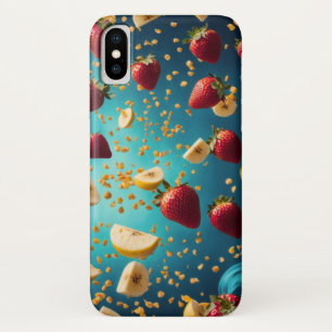 Funda Para iPhone X piezas de plátano y fresa