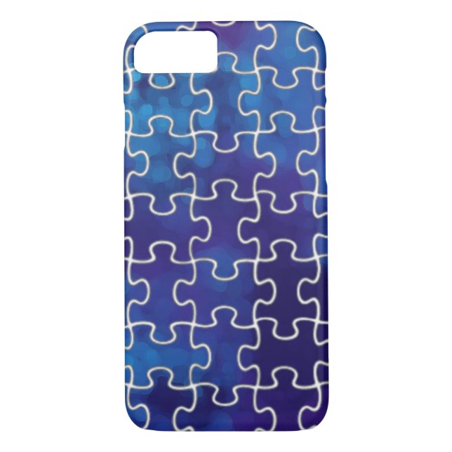 Funda De Case-Mate Para iPhone piezas de rompecabezas azules (Reverso)