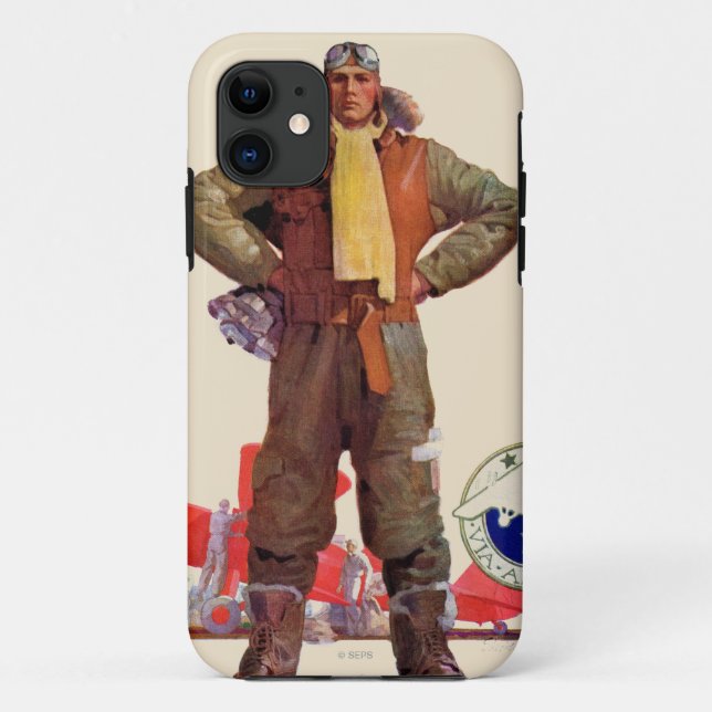 Funda De Case-Mate Para iPhone Piloto del correo aéreo (Reverso)