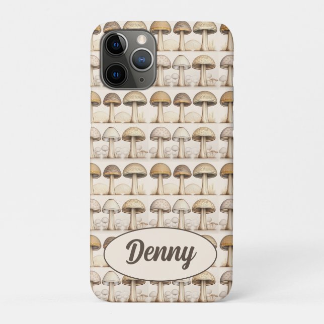 Funda De Case-Mate Para iPhone Pilze Muster braun, beige und grau (Reverso)