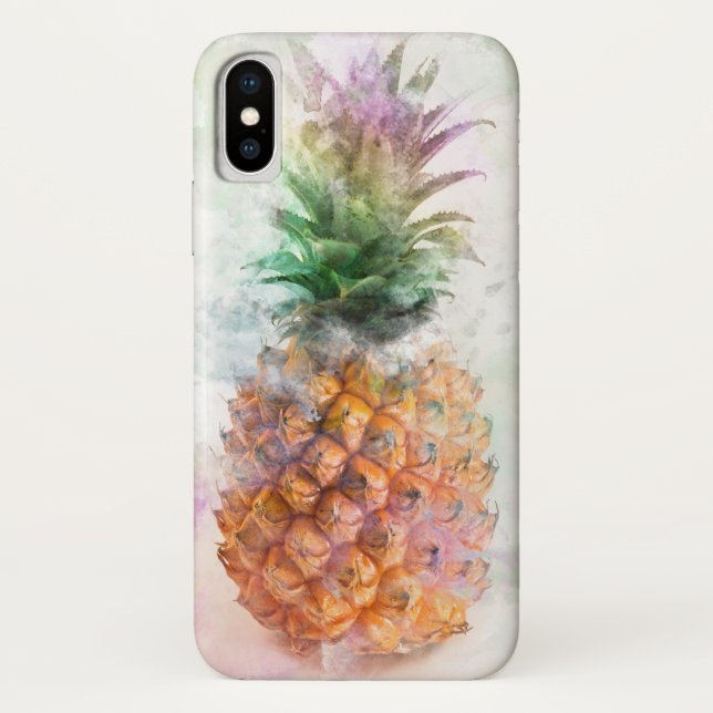 Funda De Case-Mate Para iPhone Piña acuarela (Reverso)