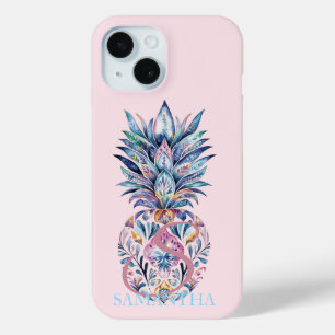 Funda Para iPhone 15 Piña Colorida Rosa