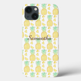 Funda Para iPhone 13 Piña de acuarela tropical