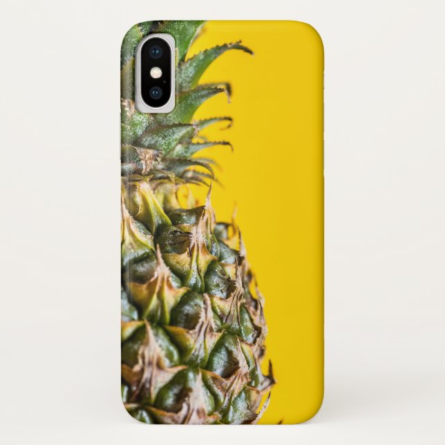 Funda De Case-Mate Para iPhone Piña de fondo amarillo (Reverso)