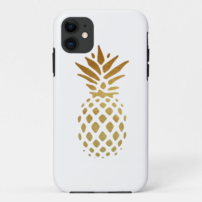 Funda De Case-Mate Para iPhone Piña de oro, fruta en oro (Reverso)