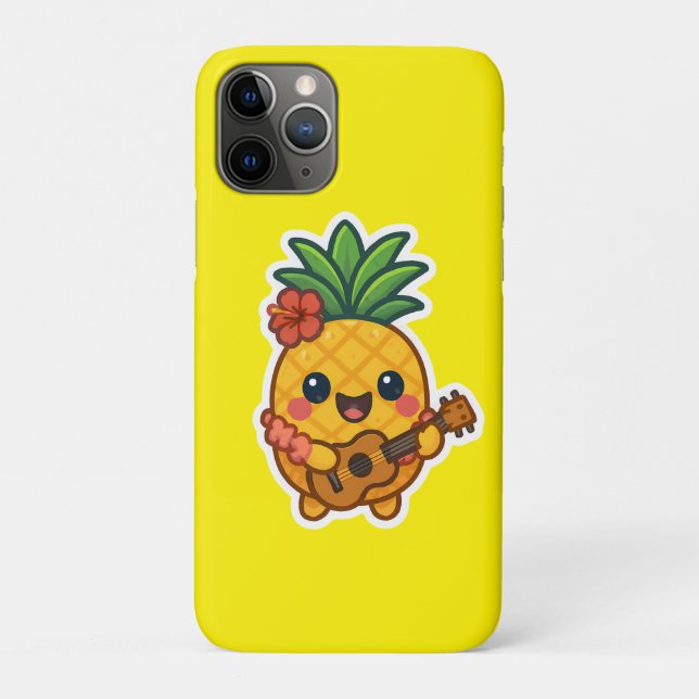 Funda De Case-Mate Para iPhone Piña Kawaii sonriente - Tropical (Reverso)