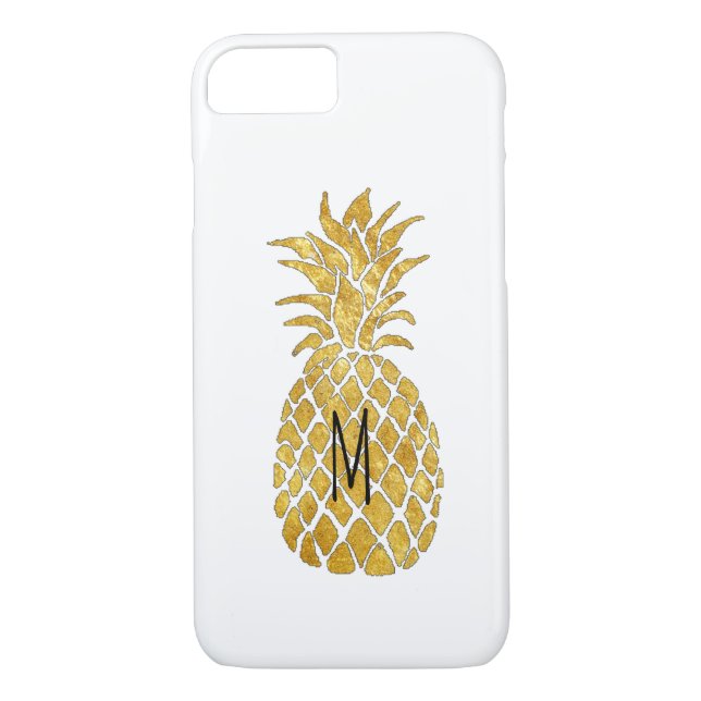 Funda De Case-Mate Para iPhone piña monograma personalizada (Reverso)