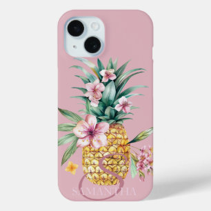 Funda Para iPhone 15 Piña Rosa Floral