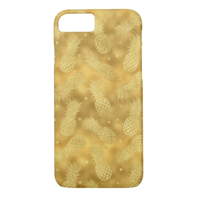 Funda De Case-Mate Para iPhone Piñas Glitzy Gold (Reverso)
