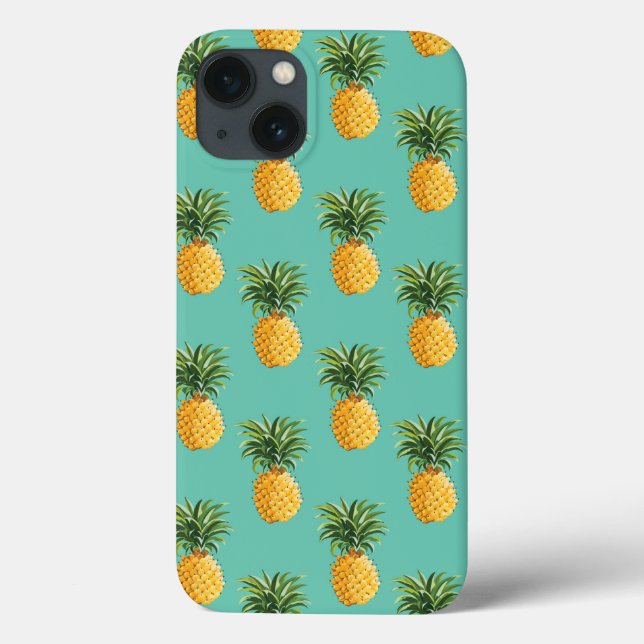 Funda De Case-Mate Para iPhone Piñas Tropicales En Verde azulado (Reverso)