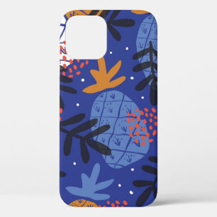 Funda Para iPhone 12 Piñas y hojas abstractas de color minimalista