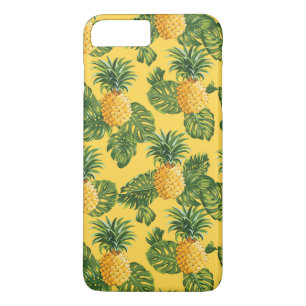 Funda Para iPhone 8 Plus/7 Plus Piñas y hojas tropicales en el oro
