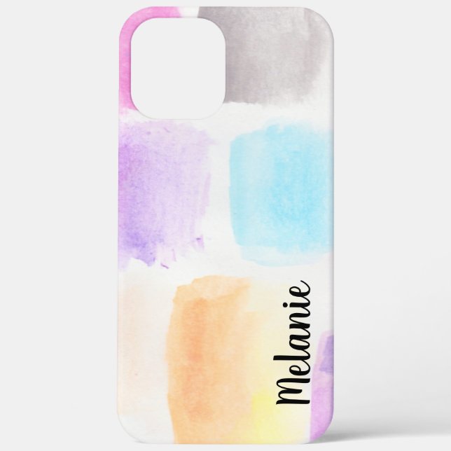 Funda De Case-Mate Para iPhone Pincel acuarela arcoiris colorido (Reverso )