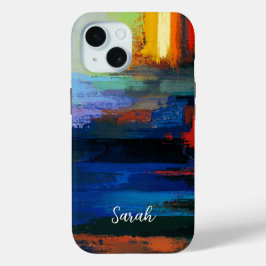 Funda Para iPhone 15 Pincel de pintura colorido moderno Resumen persona