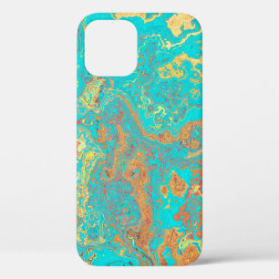 Funda Para iPhone 12 Pincel seco pintando obras de arte de oro de mármo