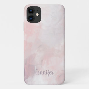 Funda Para iPhone 11 Pinceladas de acuarela rosa malva