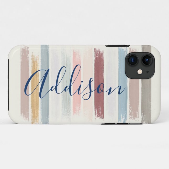 Funda De Case-Mate Para iPhone Pinceladas pastel personalizadas  (Reverso (horizontal))