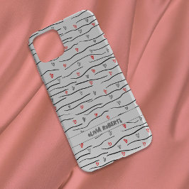 Funda Para iPhone 14 De Case-Mate Pinceles elegantes Líneas de corazón Patrón person