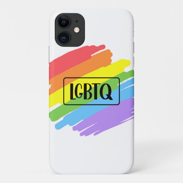 Funda De Case-Mate Para iPhone Pinceles LGBTQ arcoiris (Reverso)