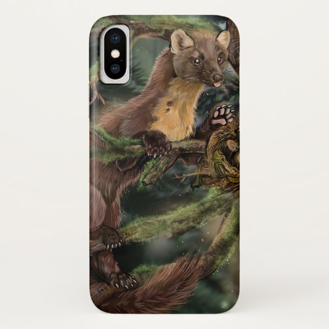 Funda De Case-Mate Para iPhone Pine Marten Europeo (Reverso)