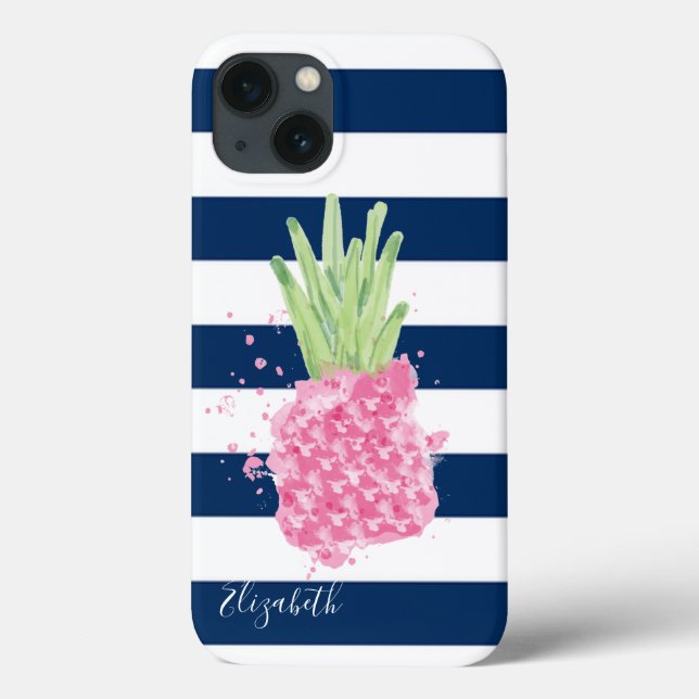 Funda De Case-Mate Para iPhone Pineapple Tropical, Navy Blue Strike (Reverso)