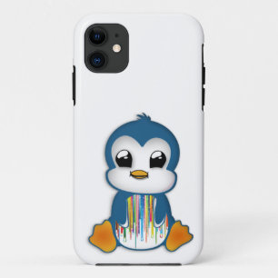 Funda Para iPhone 11 Pingüino anaranjado azul lindo