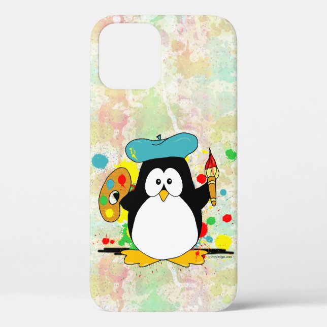 Funda De Case-Mate Para iPhone Pingüino artístico (Reverso )