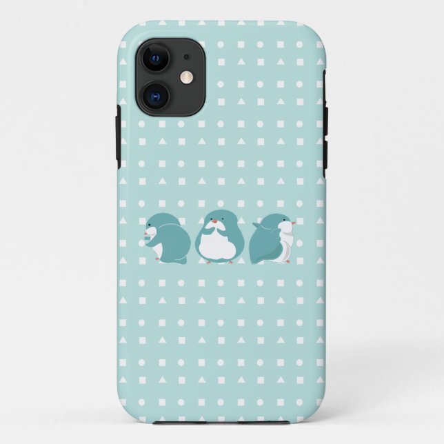 Funda De Case-Mate Para iPhone Pingüino Azul (Reverso)