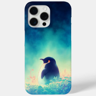 Funda Para iPhone 15 Pro Max Pingüino bajo el cielo oscuro