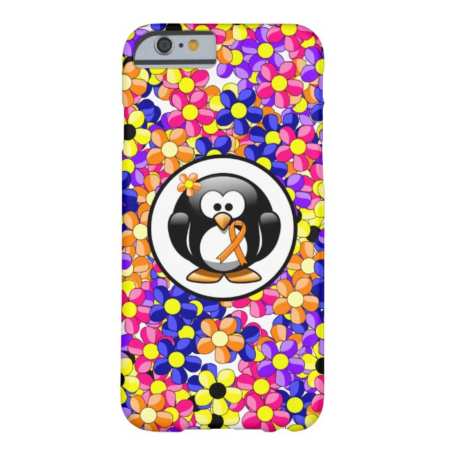 Funda De Case-Mate Para iPhone Pingüino Cinta de Conciencia naranja (Reverso)