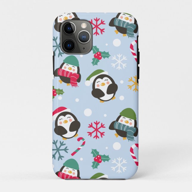 Funda De Case-Mate Para iPhone Pingüino navidad (Reverso)