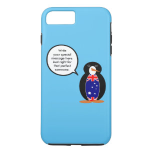 Funda Para iPhone 8 Plus/7 Plus Pingüino parlante australiano personalizado
