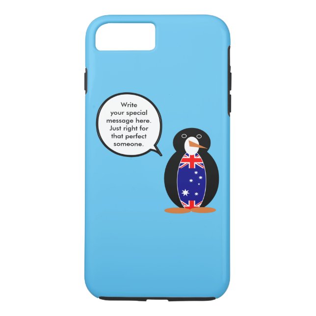 Funda De Case-Mate Para iPhone Pingüino parlante australiano personalizado (Reverso)