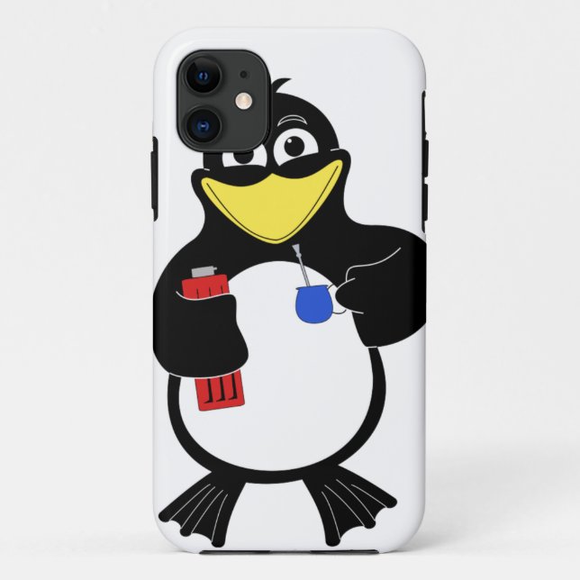 Funda De Case-Mate Para iPhone pingüino personalizado (Reverso)