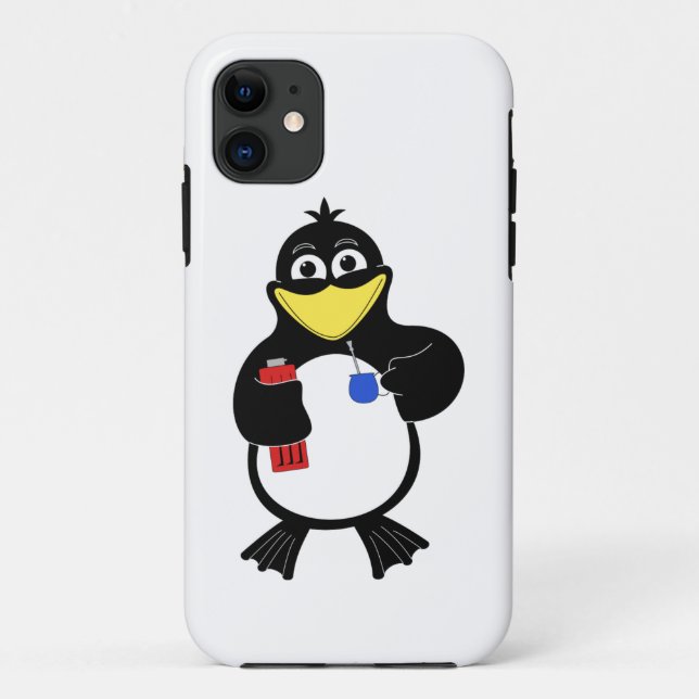Funda De Case-Mate Para iPhone pingüino personalizado (Reverso)