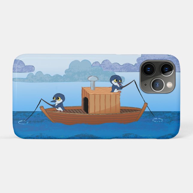 Funda De Case-Mate Para iPhone Pingüinos de barcos de pesca - personalizado de pi (Reverso (horizontal))