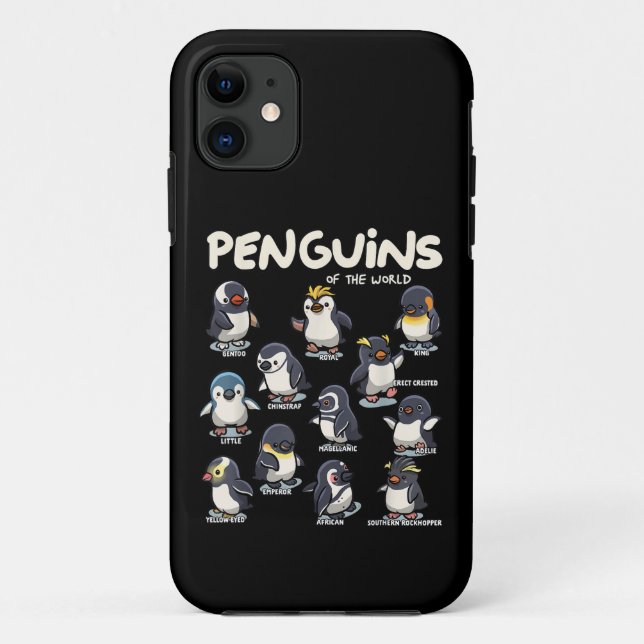 Funda De Case-Mate Para iPhone Pingüinos Pingüinos Animales del Amor Pingüino Mun (Reverso)