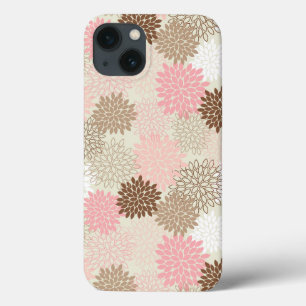 Funda Para iPhone 13 Pink And Brown Mum Pattern