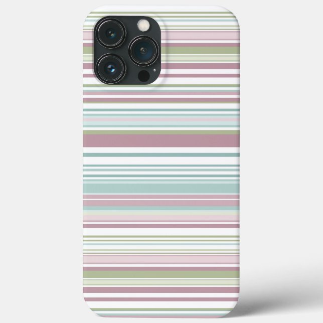Funda De Case-Mate Para iPhone Pink, Aqua, mint, spring rain and mauve stripes (Reverso )