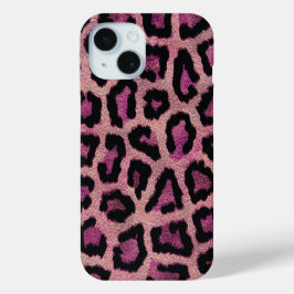 Funda Para iPhone 15 Pink Black Leopard Animal