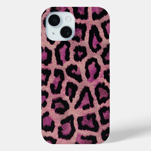 Funda De Case-Mate Para iPhone Pink Black Leopard Animal (Reverso )